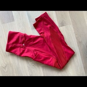 Red workout leggings